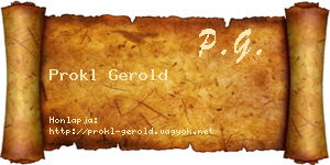 Prokl Gerold névjegykártya